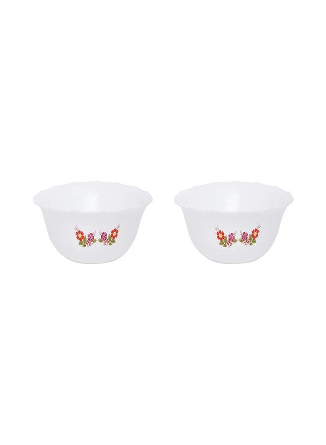 SimpArte Plastic Serving Dish, 1800 ml, Set of 2, Petunia Design Print/White Base, Standard - Image 1