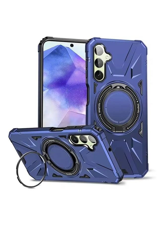 جولدن ماسك جولدن ماسك لهاتف سامسونج جالاكسي اية 35 (Samsung Galaxy A35) جراب هاتف مغناطيسية مقاومة للصدمات من ماج سيف مع حامل حلقي - (ازرق) 