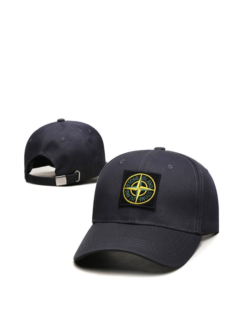Stone Island Dark Gray Dad Hat: Compass Logo Patch  Adjustable Strap