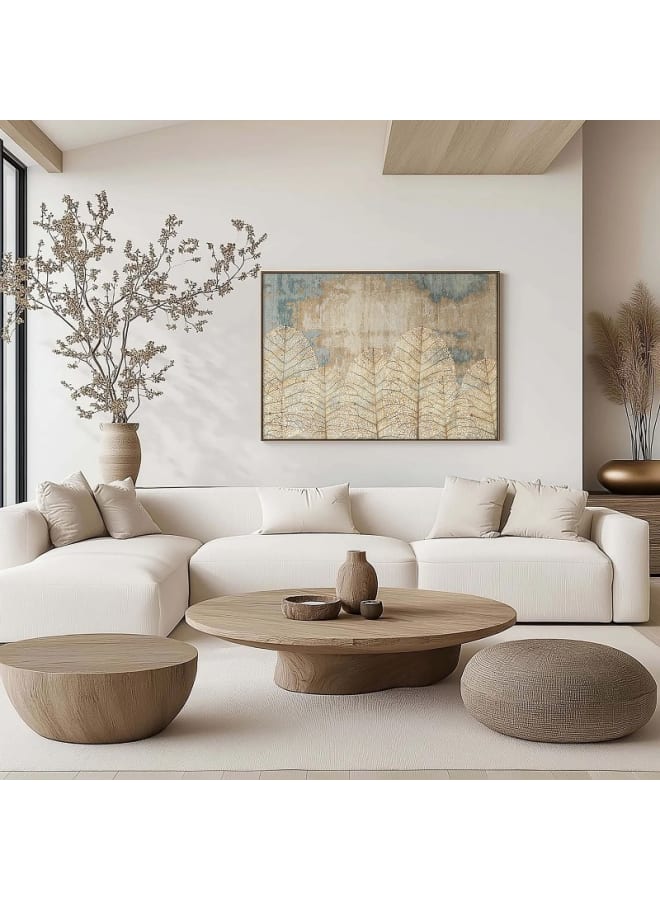 Home Gallery Modern abstract geometric tropical foliage framed wall art 120x80 - Image 2