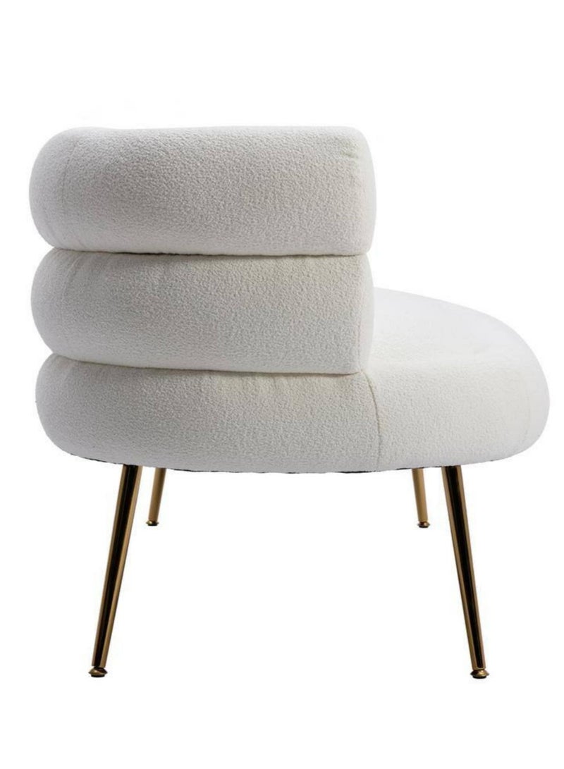 Karnak Flared 2 Seater Fabric Sofa – White - Image 4