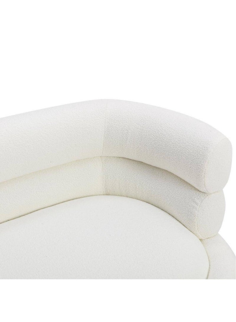 Karnak Flared 2 Seater Fabric Sofa – White - Image 2