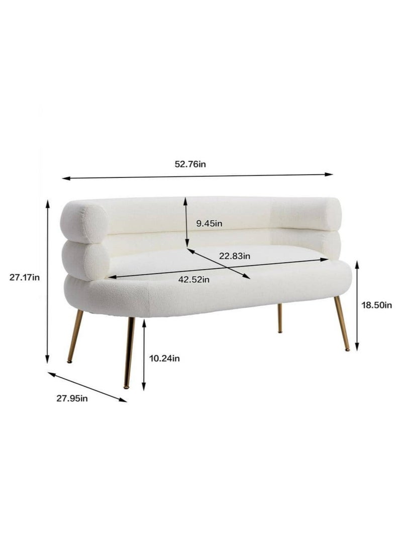 Karnak Flared 2 Seater Fabric Sofa – White - Image 5