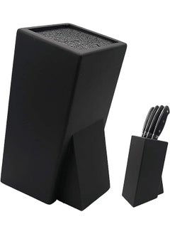 Block Universal Knife Storage for Chef Knife and Cutlery - Removeable Food-Safe Grade Rods for Easy Cleaning-Black Color