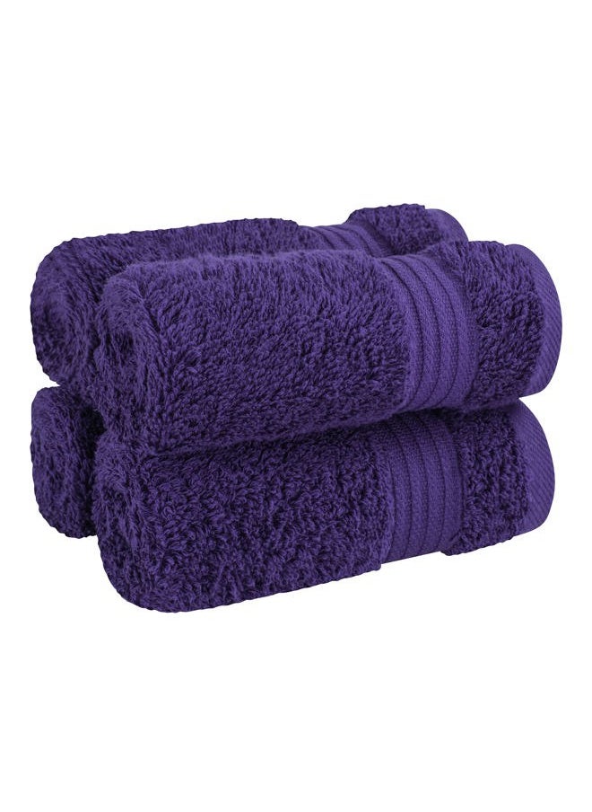 Cotton Paradise 100% Cotton Turkish Washcloths for Bathroom, 4 Piece Soft Absorbent Small Hand Face Towels Wash Rags for Body, Purple Wash Cloths  - Image 5
