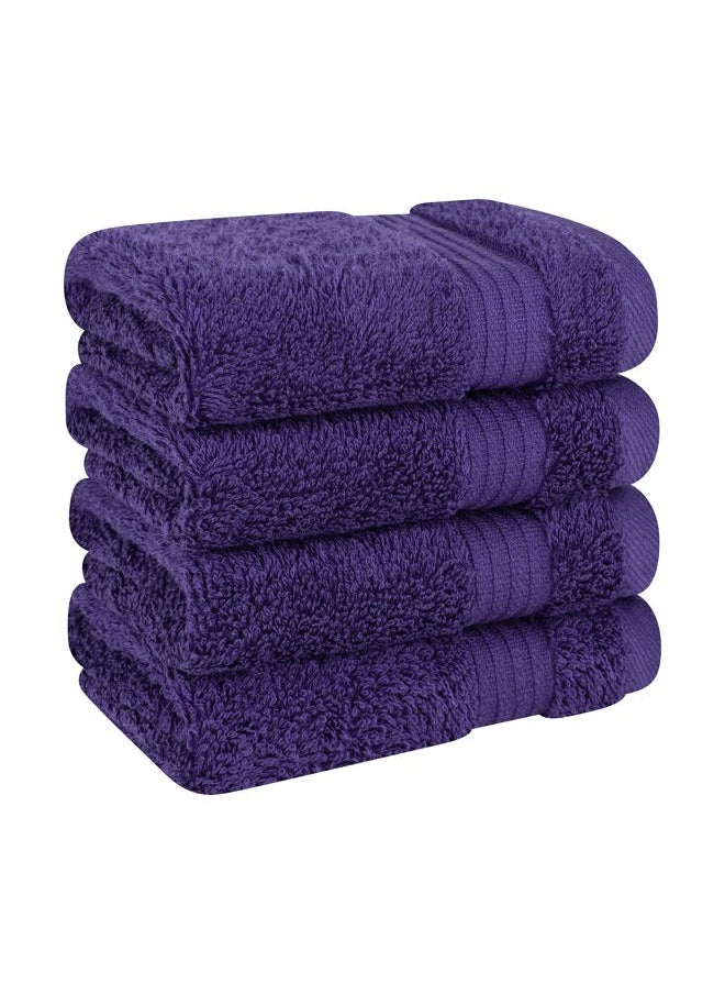 Cotton Paradise 100% Cotton Turkish Washcloths for Bathroom, 4 Piece Soft Absorbent Small Hand Face Towels Wash Rags for Body, Purple Wash Cloths  - Image 3