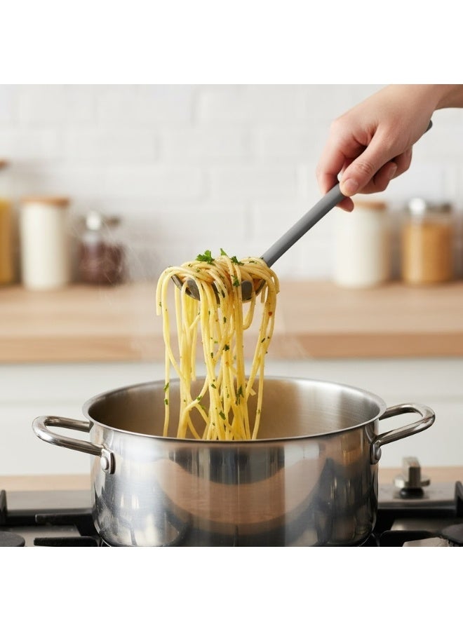 أيكيا معلقة تقديم الباستا سيليكون مقاومة للحرارة بمقبض مريح، أدوات طبخ غير لاصقة للمطبخ، أدوات مطبخ سيليكون مقاومة للحرارة 31 سم - رمادي - Image 4