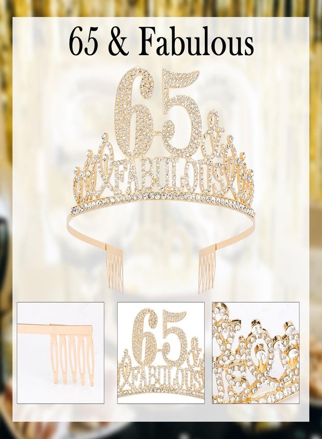 Hapdoo 65th Birthday Decorations, 65th Birthday Sash and Tiara for Women, Happy 65th Birthday Decorations for Women, 65 and Fabulous Birthday Decorations - Image 5