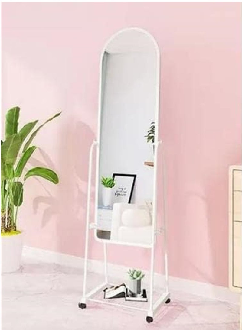 Full Length Mirror With Stand And Wheels 40 Cm X 31 Cm X 152 Cm White  - Image 4