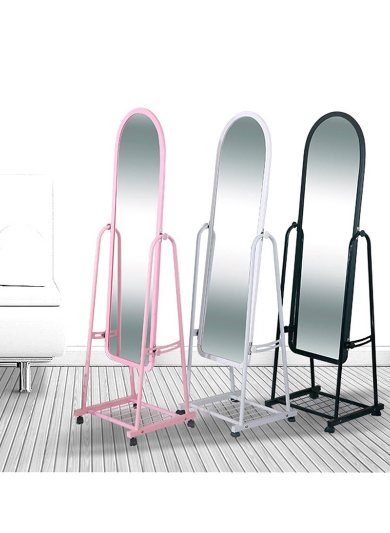 Full Length Mirror With Stand And Wheels 40 Cm X 31 Cm X 152 Cm White  - Image 2