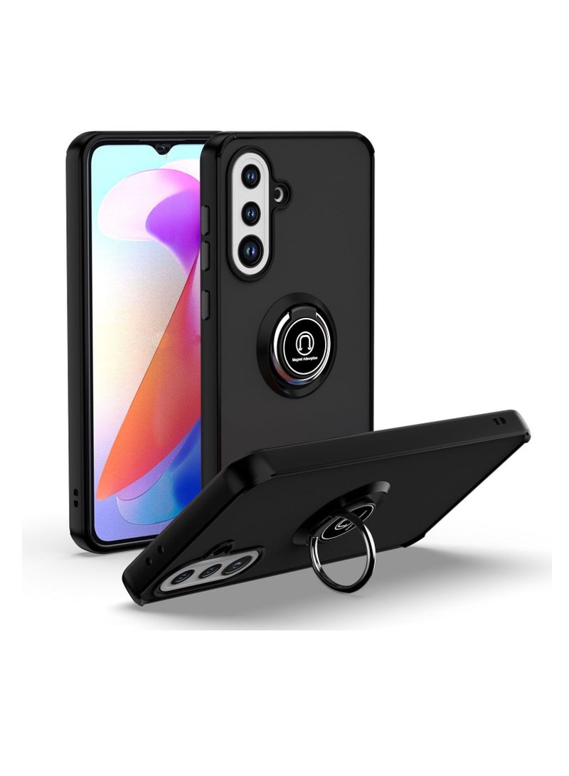 تنطبق على سامسونج جالاكسي A36 5G حالة الهاتف المحمول ، TPU + كمبيوتر صلب عصابة المغناطيسي حامل سيارة الوفير الغطاء ، تنطبق على سامسونج جالاكسي A36 5G حالة الهاتف المحمول ، أسود - Image 1