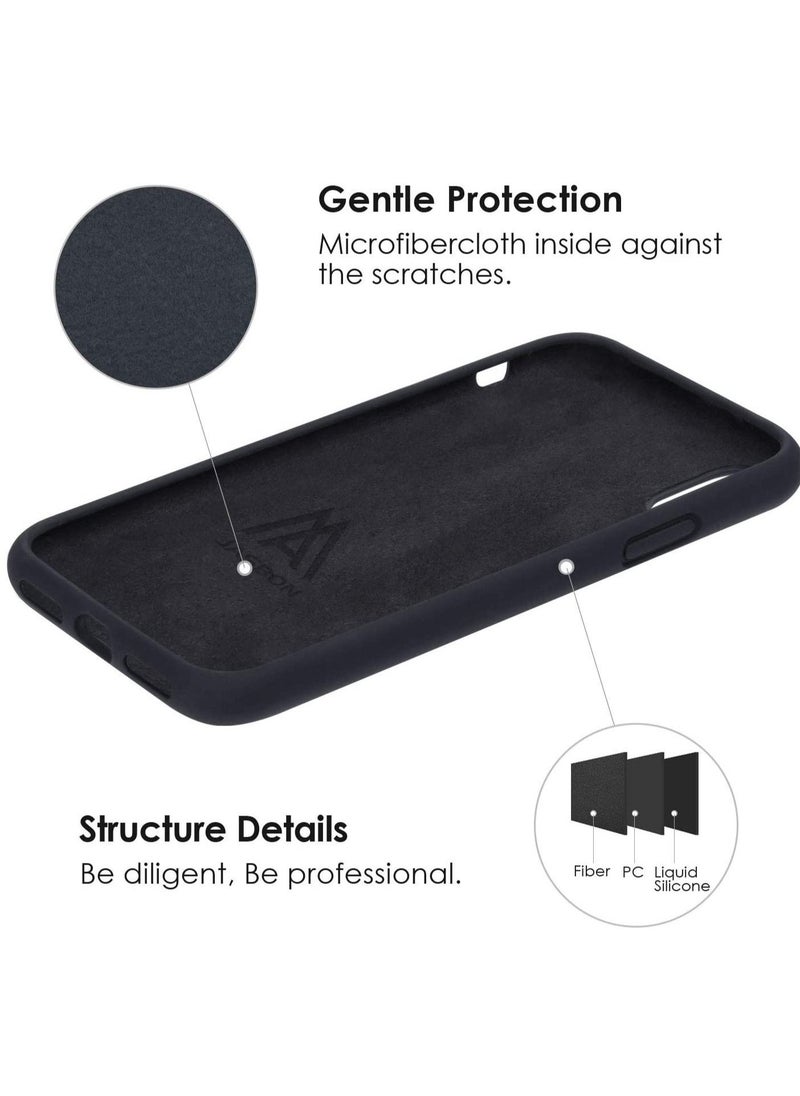 Raxoom Case for iPhone Xs, [7FT Drop Protection] [Soft Anti-Scratch Microfiber Lining] Liquid Silicone Gel Rubber Phone Case, Full Body Drop Protection Cover Case, 5.8 inch, Black - Image 5