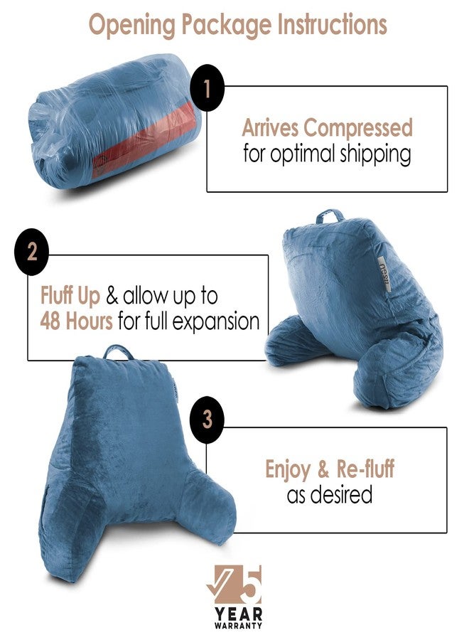 Nestl Reading Pillow for Kids & Teens with Shredded Memory Foam, Backrest Pillows for Reading, Watching, and Gaming, Use on the Couch, Bed, or Floor, Adjustable Support with Washable Cover Blue Heaven - Image 4