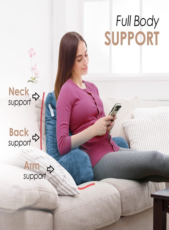 Nestl Reading Pillow for Kids & Teens with Shredded Memory Foam, Backrest Pillows for Reading, Watching, and Gaming, Use on the Couch, Bed, or Floor, Adjustable Support with Washable Cover Blue Heaven - Image 5