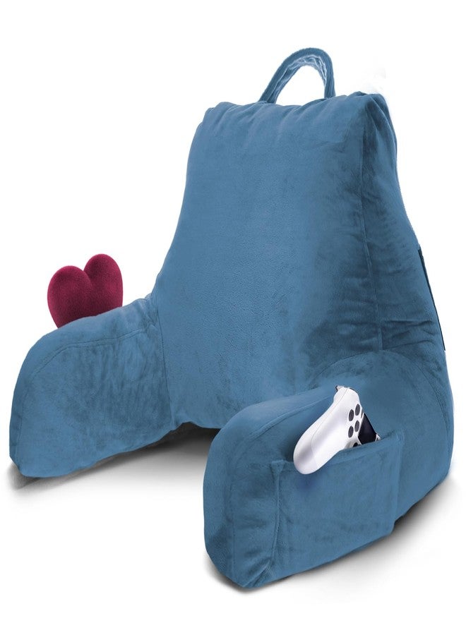 Nestl Reading Pillow for Kids & Teens with Shredded Memory Foam, Backrest Pillows for Reading, Watching, and Gaming, Use on the Couch, Bed, or Floor, Adjustable Support with Washable Cover Blue Heaven - Image 1