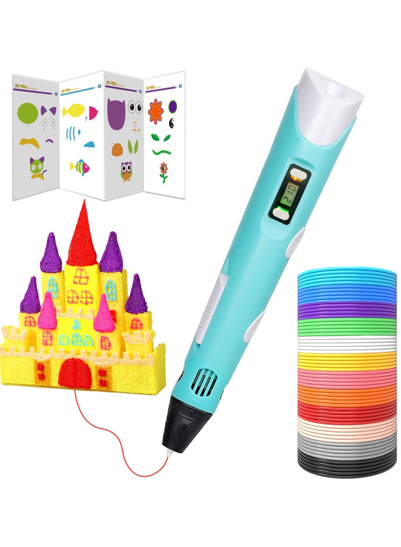 3D pen 3D Printing-Pen With Adjustable Speed And Temperature (AU Plug) Blue/White - Image 3