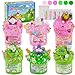 LAWOHO 6 Packs Bunny Easter Slime Kit Cloud Clear Butter Slimes with Easter Charms Addins Soft Fluffy Slimes Kits for Girls Boys 360ml Pink Green Easter Slime Making Kit Party Favor for Kids - Image 3