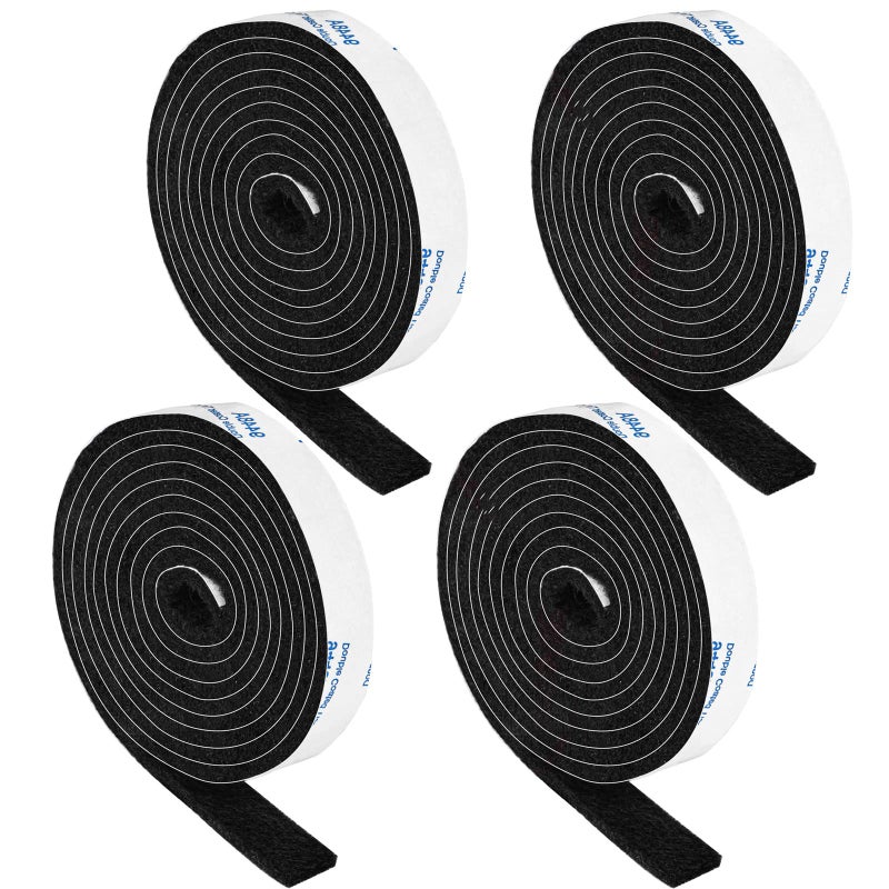Felt Strips 4 Rolls Pack 12X 60 Self Adhesive Black Furniture Felt Strips Anti Scratch Heavy Duty 3Mm Thick Floor Protector For Rocking Chair For Hardwood Floor