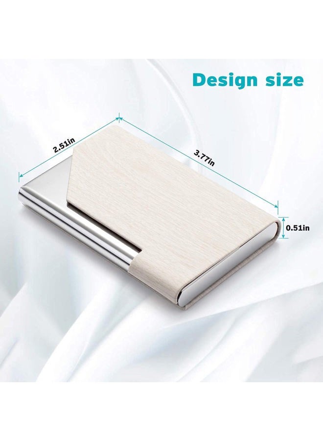 FACATH Business Card Holder for Women and Men, Business Card Case - PU Leather Business Card Case Credit Card ID Case/Wallet Pocket Business Name Card Holder with Magnetic Shut - Keep Cards Secure - Image 3