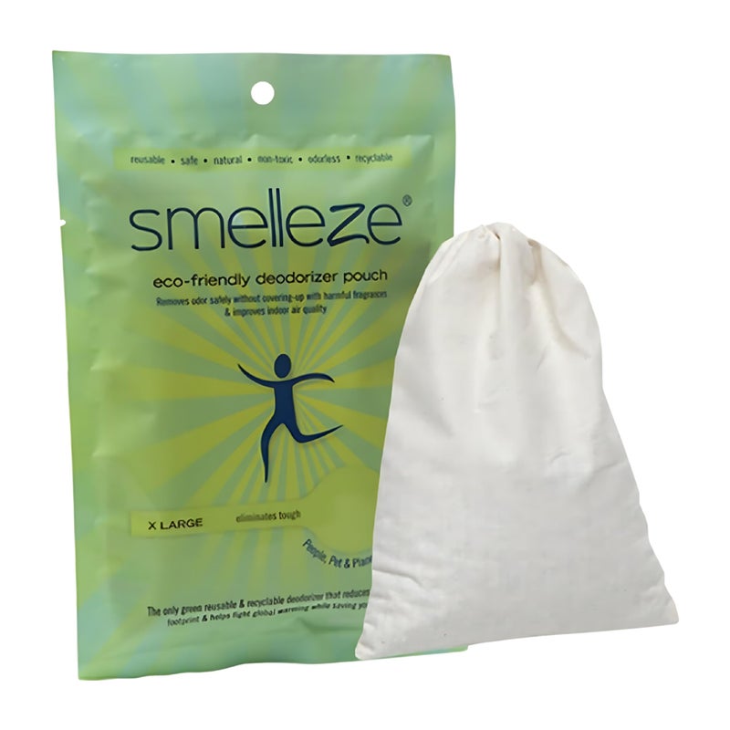 SMELLEZE كيس مزيل رائحة الجثث القابل لإعادة الاستخدام - يزيل الروائح من المنازل، المشارح، دور الجنائز، المستشفيات، دور الرعاية، سيارات الإسعاف، أكياس الجثث، الأثاث - تغطية 150 قدم مربع
