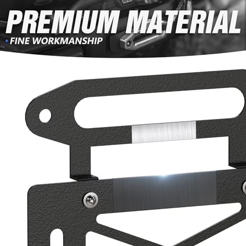 YZONA Winch License Plate Frame Compatible with 10" Hawse Fairlead, Universal Front License Bracket Holder Relocation, Bumper Winch Mount Roller, Fit for Most Pickup Trucks, Off-Road Cars and SUVs - Image 5