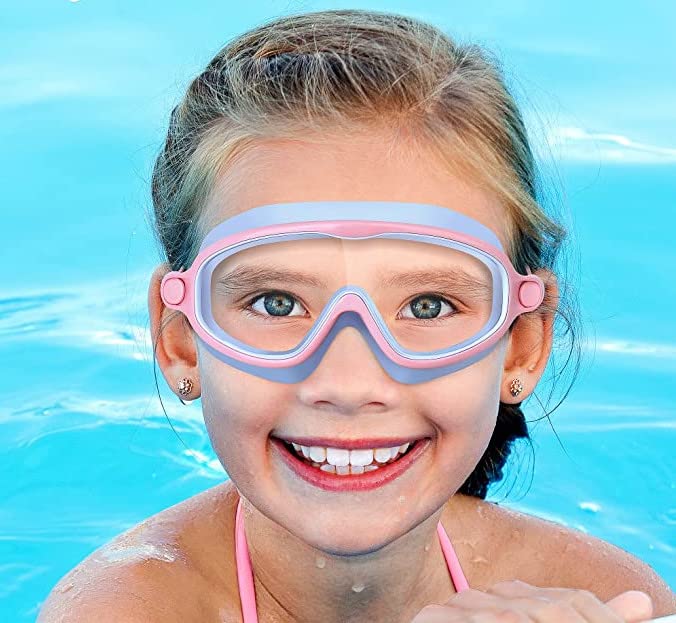 Dravizon Swimming Goggles Comfortable Silicone Large Frame Swim Glasses Anti-Fog Uv Men Women Swim Mask Waterproof For Men, Women, Junior, Adults（Transparent White - Image 1
