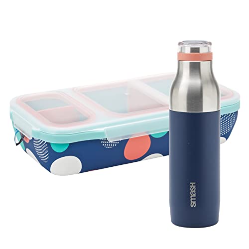 Smash Products Bento Switch Up with Bottle Misty - Leakproof with adjustable dividers and 16.9 fl oz Bottle Misty colored - Image 1