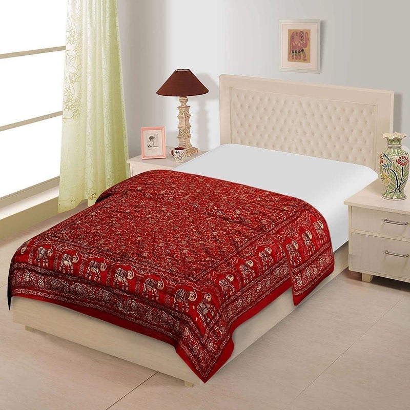SAMRADHI Traditional Famous Jaipuri Beautiful Floral Print in Multi Colour Jaipuri Rajai/Razai/Quilt Double/Double Bed Quilt/Comforter/AC Quilt/AC Comforter - Image 2
