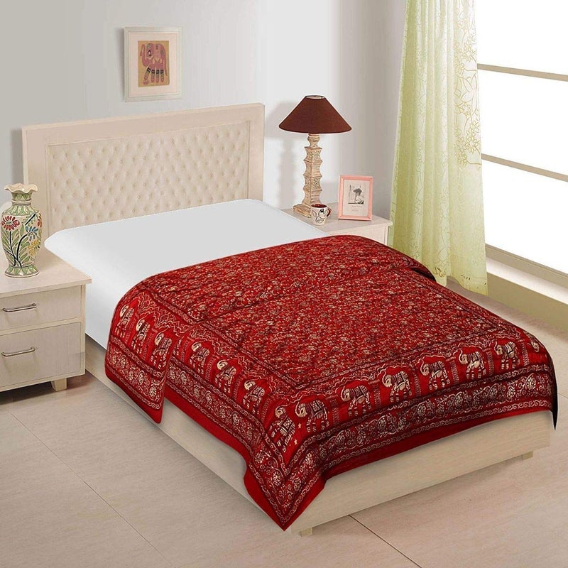 SAMRADHI Traditional Famous Jaipuri Beautiful Floral Print in Multi Colour Jaipuri Rajai/Razai/Quilt Double/Double Bed Quilt/Comforter/AC Quilt/AC Comforter - Image 1