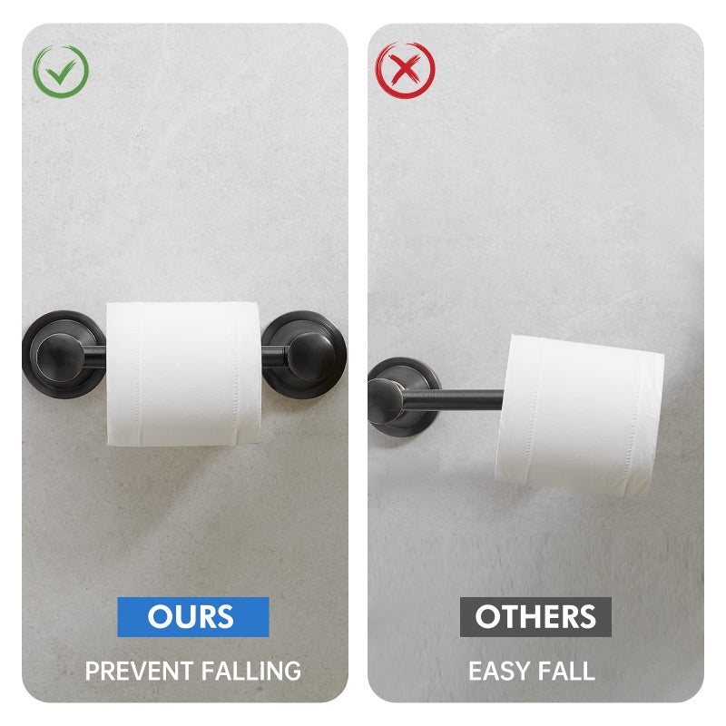 RUMOSE Toilet Paper Roll Holder Bathroom Flexible Pivoting Tissue Handle on Wall Mounted Oil Rubbed Bronze Rustproof Toilet Tissue Roll Holder Stainless Steel - Image 5