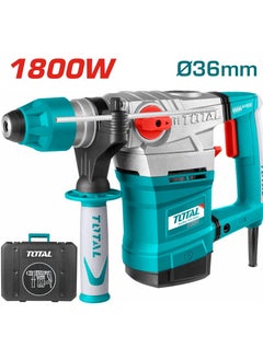 TOTAL Total Eclectic Rotary Hammer TH118366 - 1800W 7.0J Impact Drill for Concrete, Steel & Wood - SDS Plus Chuck with Chisel-Locking System - Includes 3 Drills, 2 Chisels & Extra Carbon Brushes  - Image 1