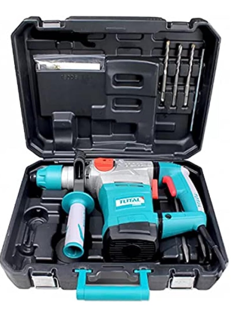TOTAL - Total Eclectic Rotary Hammer TH118366 - 1800W 7.0J Impact Drill for Concrete, Steel & Wood - SDS Plus Chuck with Chisel-Locking System - Includes 3 Drills, 2 Chisels & Extra Carbon Brushes - Image 1