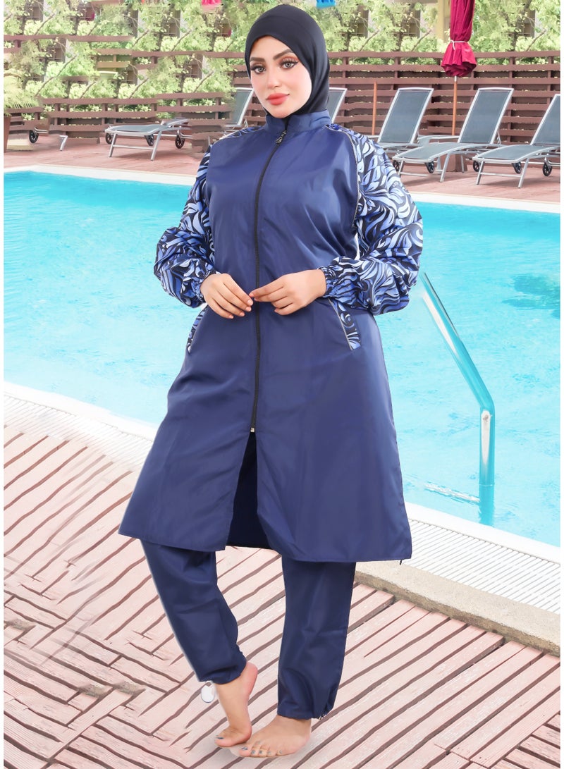 DAMAS COLLECTION 4 piece waterproof swimming suit for women with hijab-islamic swimsuit for women cover up-swimwear for muslim women-modest swimming suit for women-islamic burkini hijab . - Image 5