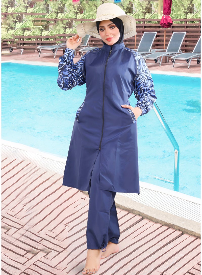 DAMAS COLLECTION 4 piece waterproof swimming suit for women with hijab-islamic swimsuit for women cover up-swimwear for muslim women-modest swimming suit for women-islamic burkini hijab . - Image 2