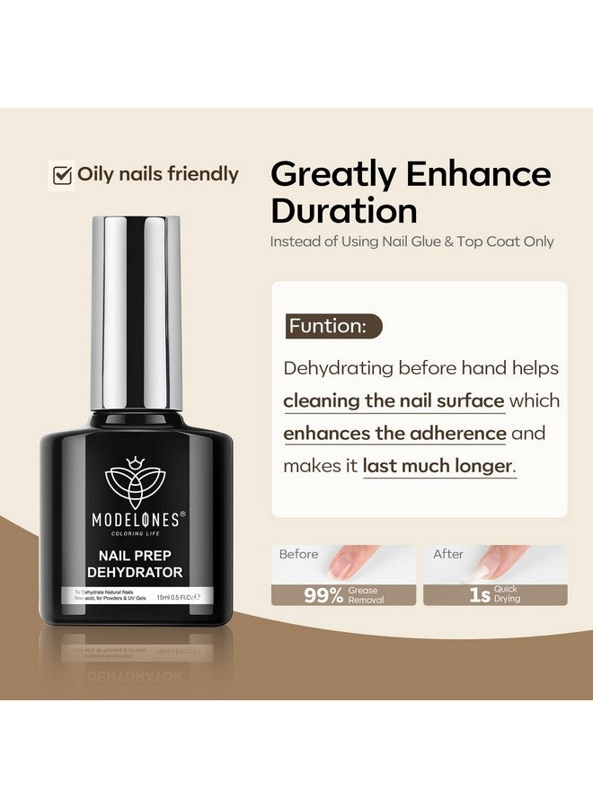 modelones Nail Glue Gel With Top Coat And Nail Prep Dehydrator 3 Pcs 15Ml 9 In One Nail Glue Gel Nail Kit For Easy Nail Extension, No Wipe Top Coat - Image 4