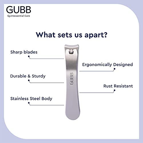 GUBB Curved Nail Clipper For Men & Women | Stainless Steel Nail Cutter That Fits in nails easily | Designed For Women & Men | Sharp blades | Made with stainless steel | For well-groomed nails - Image 5