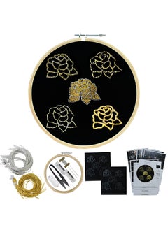 Embroiderymaterial Embroiderymaterial DIY Embroidery Kits for Beginners, Kid, & Adult with 2 Piece of Pattern Printed on Fabric/Cloth, Instruction Paper, Needle, Thread, Embroidery Hoop and All Required Material  - Image 1