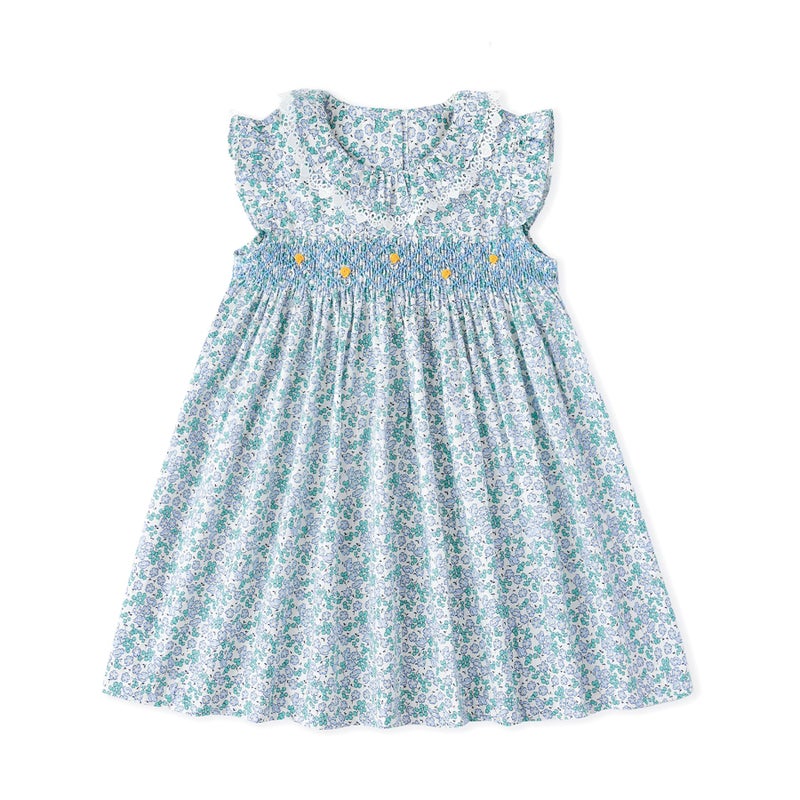 Simplee kids Baby Blue Dress Toddler Ruffled Dress Little Girls Casual Dress Playwear Sundress for Spring Summer 2T - Image 1