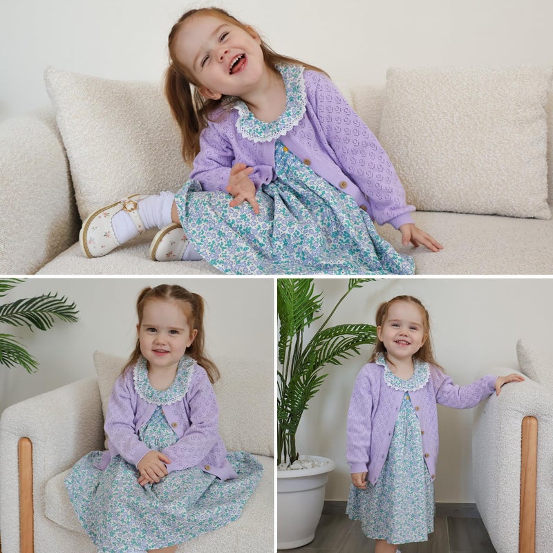 Simplee kids Baby Blue Dress Toddler Ruffled Dress Little Girls Casual Dress Playwear Sundress for Spring Summer 2T - Image 2