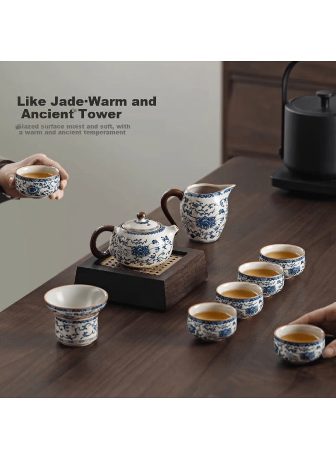 Shangyanfang Ru Kiln Teapot Home Office High-end Personal Gongfu Tea Set Tea Cup Single-use Tea Brewing Set - Image 4