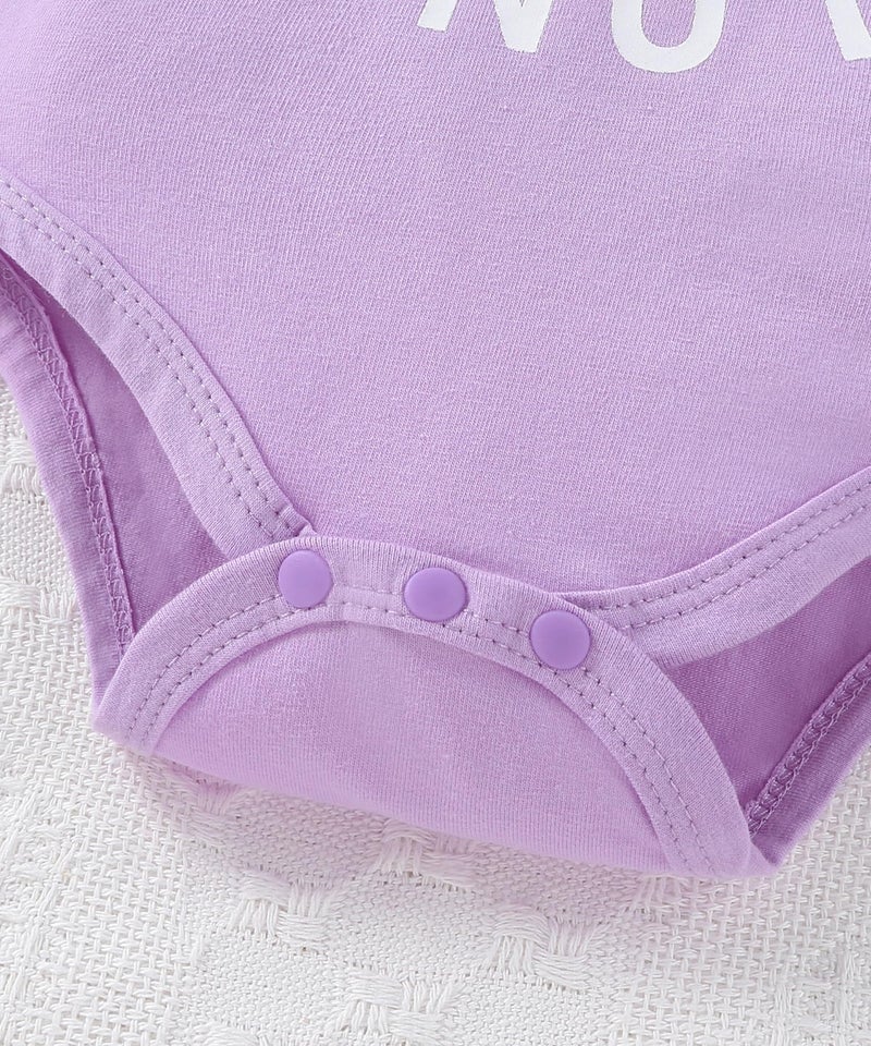 Fullfamous Newborn Baby Girl Clothes Gifts Outfits Spring Fall Winter Long Sleeve Romper and Pant Set Purple Donut 0-3 months - Image 4