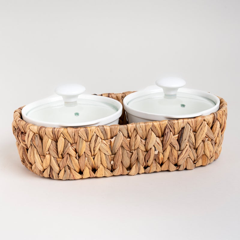 لا ميسا قطعتين طبق تقديم دائري مع سخّان - 0.6 لتر + 0.6 لتر - Image 1