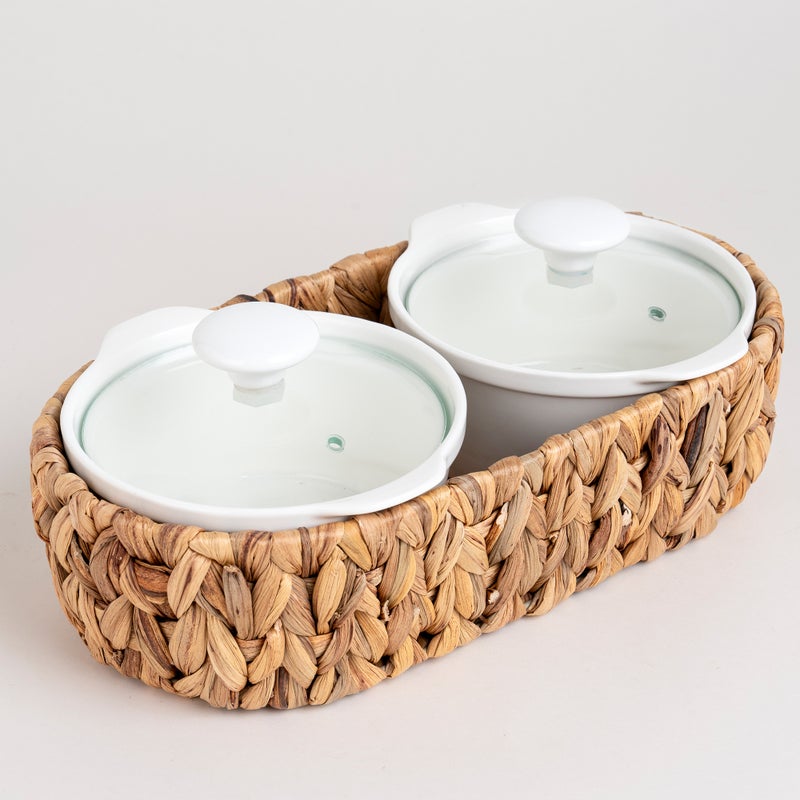 لا ميسا قطعتين طبق تقديم دائري مع سخّان - 0.6 لتر + 0.6 لتر - Image 2