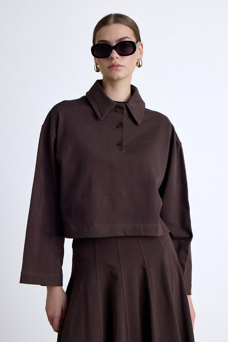 Manuka Premium Knitted Oversize Blouse Brown  - Image 2