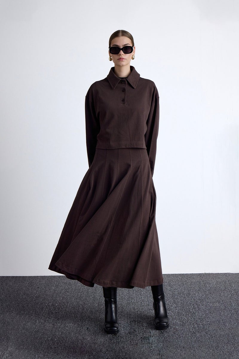 Manuka Premium Knitted Oversize Blouse Brown  - Image 4