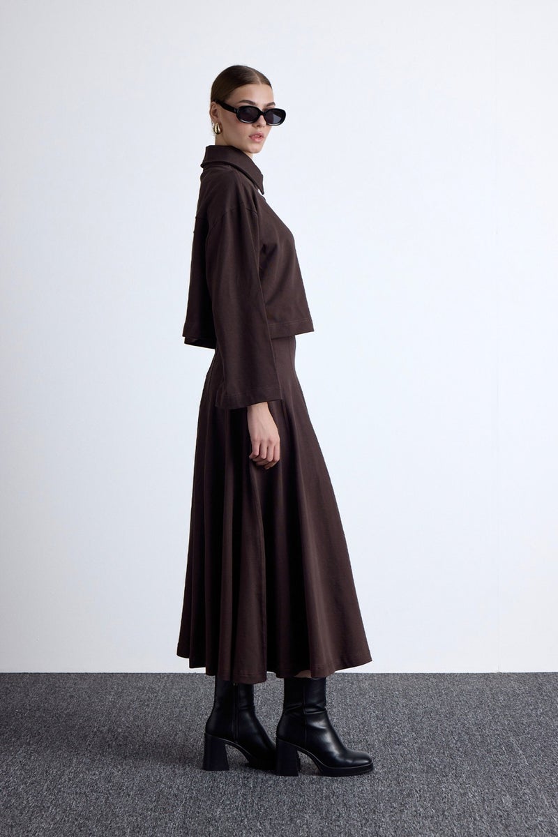 Manuka Premium Knitted Oversize Blouse Brown  - Image 5