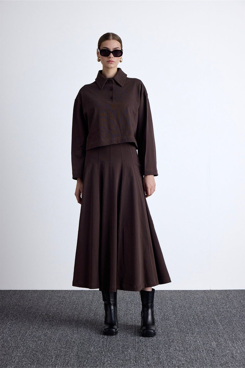 Manuka Premium Knitted Oversize Blouse Brown  - Image 1