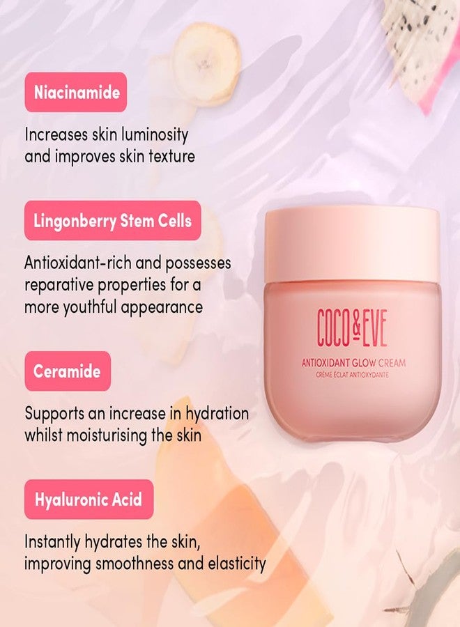 Coco & Eve Antioxidant Glow Cream. With Niacinamide, Hyaluronic Acid, & Ceramide to nourish, protect, repair & smoothen the skin. Suitable for sensitive skin (1.76 fl oz) - Image 4