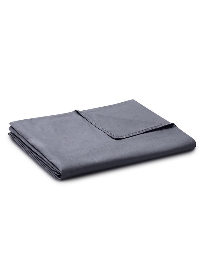 YnM Exclusive Cotton Duvet Cover for Weighted Blankets with 16 Strings (Dark Grey, 48"x72") - Image 1