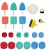 SI FANG 22 Pcs Mini Buffing Polishing Pads Kit Car Details Mini Polisher Foam Pads for Drill Rotary Tool Buffer Tight Area Detailing Paint Polish Waxing Glaze Interior Headlight Door Handles - Image 2